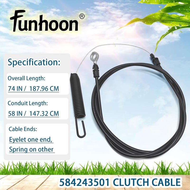 Funhoon 584243501 Clutch Cable for Lawn Mower - Image 2